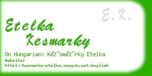 etelka kesmarky business card